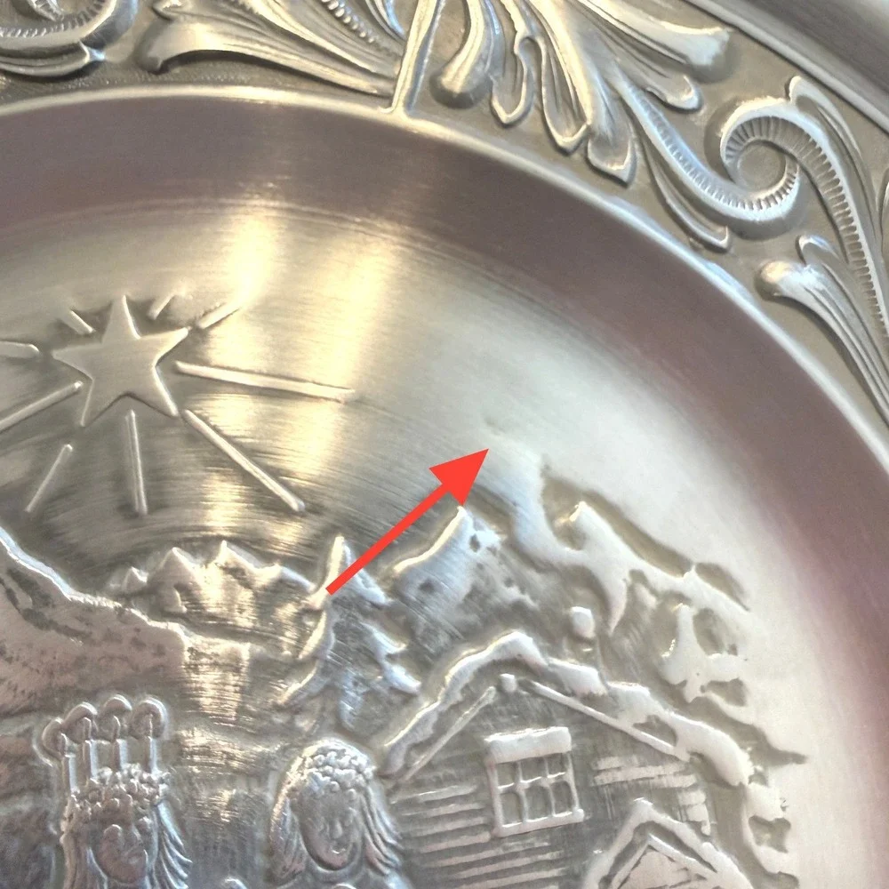 A. Holthe Norway Pewter Julen 2002 Christmas Plate 